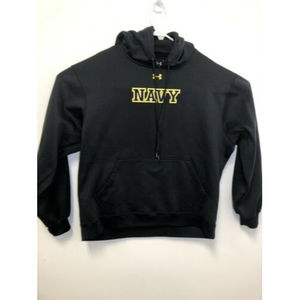 Under Armour Mens XL Loose US Navy Graphic Pullover Hoodie Black Polyester